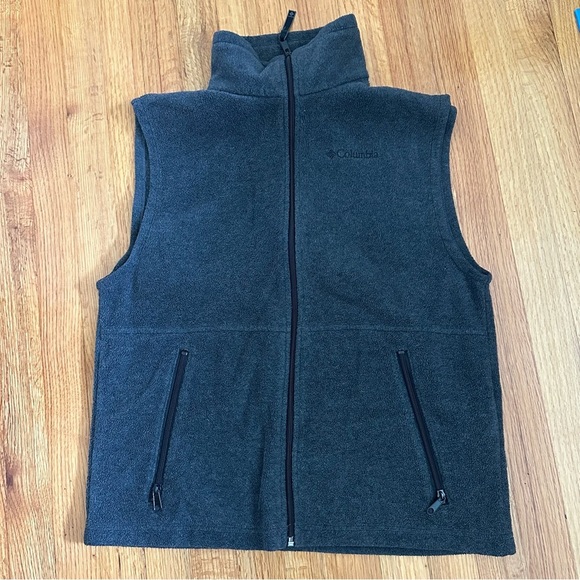 Columbia Vest Men small  Gray  Fleece Full Zip Pockets(g - Picture 5 of 10